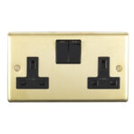 Eurolite Stainless steel 2 Gang Socket - Satin Brass Eurolite Stainless steel 2 Gang Socket - Satin Brass (SB2SOB)