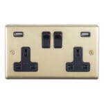 Eurolite Stainless steel 2 Gang Usb Socket - Satin Brass Eurolite Stainless steel 2 Gang Usb Socket - Satin Brass (SB2USBB)