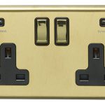 Eurolite Stainless steel 2 Gang Usb Socket - Satin Brass Eurolite Stainless steel 2 Gang Usb Socket - Satin Brass (SB2USBPBB)