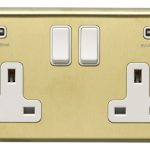 Eurolite Stainless steel 2 Gang Usb Socket - Satin Brass Eurolite Stainless steel 2 Gang Usb Socket - Satin Brass (SB2USBW)
