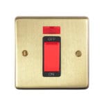 Carlisle Brass Eurolite Stainless steel 45Amp Switch With Neon Indicator - Satin Brass Eurolite Stainless steel 45Amp Switch With Neon Indicator - Satin Brass