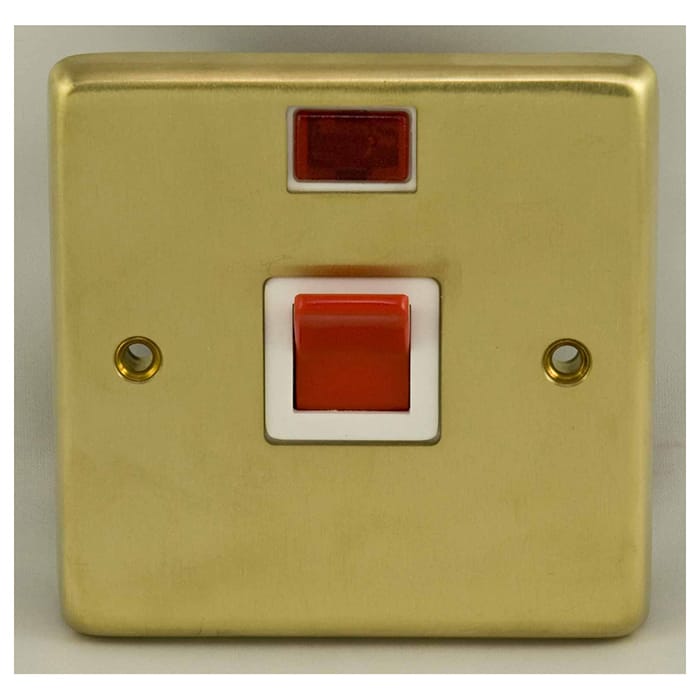 sb45aswnsw.jpg Carlisle Brass Eurolite Stainless steel 45Amp Switch With Neon Indicator - Satin Brass Eurolite Stainless steel 45Amp Switch With Neon Indicator - Satin Brass - Image 1