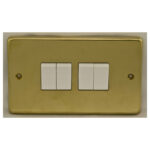 Eurolite Stainless steel 4 Gang Switch - Satin Brass Eurolite Stainless steel 4 Gang Switch - Satin Brass (SB4SWW)