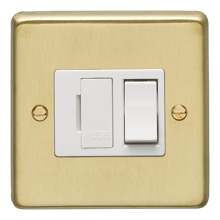 sbswfw.jpg Carlisle Brass Eurolite Stainless steel Switched Fuse Spur - Satin Brass Eurolite Stainless steel Switched Fuse Spur - Satin Brass - Image 1