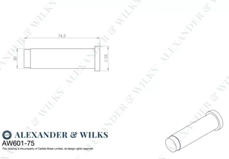 Alexander & Wilks Brunel Knurled Door Stop - Dark Bronze PVD - Image 2