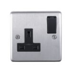 Eurolite Stainless steel 1 Gang Socket - Satin Stainless Steel (SSS1SOB)