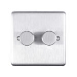 Eurolite Stainless steel 2 Gang Dimmer - Satin Stainless Steel (SSS2DLED)