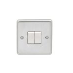 Eurolite Stainless steel 2 Gang Switch - Satin Stainless Steel (SSS2SWW)