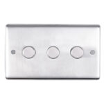 Eurolite Stainless steel 3 Gang Dimmer - Satin Stainless Steel (SSS3D400)