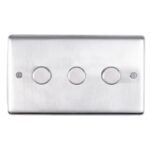 Eurolite Stainless steel 3 Gang Dimmer - Satin Stainless Steel (SSS3DLED)