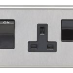 Eurolite Stainless steel 45Amp Switch With A Socket - Satin Stainless Steel (SSS45ASWASB)