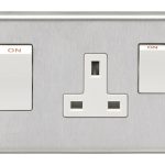 Eurolite Stainless steel 45Amp Switch With A Socket - Satin Stainless Steel (SSS45ASWASW)
