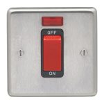 Eurolite Stainless steel 45Amp Switch With Neon Indicator - Satin Stainless Steel (SSS45ASWNSB)