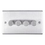 Eurolite Stainless steel 4 Gang Dimmer - Satin Stainless Steel (SSS4D400)