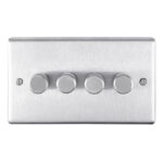 Eurolite Stainless steel 4 Gang Dimmer - Satin Stainless Steel (SSS4DLED)