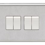 Eurolite Stainless steel 4 Gang Switch - Satin Stainless Steel (SSS4SWW)