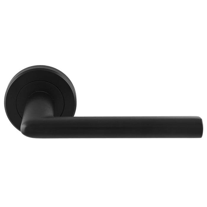 szr010mb.jpg Carlisle Brass Dieci Lever on Sprung Screw-on Round Rose - Matt Black - Image 1