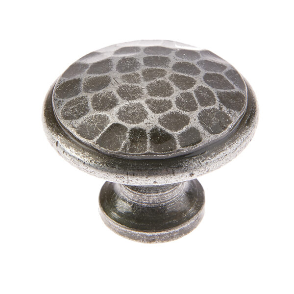 Hammered Cupboard Knobs 40mm Pewter