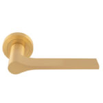 Manital Vela Lever on Round Rose - Satin Brass (VV5SB)