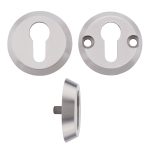 Satin Stainless Steel Anti-Ligature Euro Profile Escutcheons c/w Bolt Through Fixings