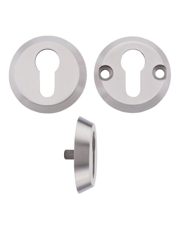 Zoo Satin Stainless Steel Anti-Ligature Euro Profile Escutcheons c/w Bolt Through Fixings