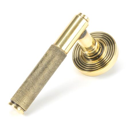 From the Anvil Aged Brass Brompton Lever on Rose Set (Beehive)