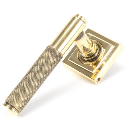 From the Anvil Aged Brass Brompton Lever on Rose Set (Square)
