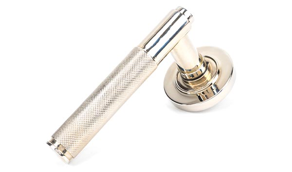 From the Anvil Polished Nickel Brompton Lever on Rose Set (Plain)