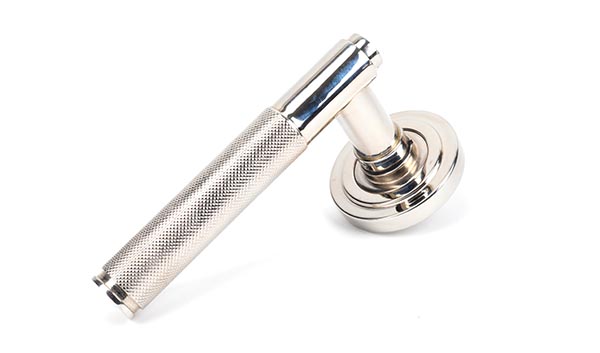 From the Anvil Polished Nickel Brompton Lever on Rose Set (Art Deco)
