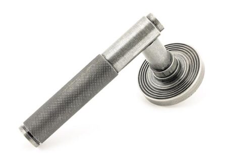 From the Anvil Pewter Brompton Lever on Rose Set (Beehive) - Pewter Patina