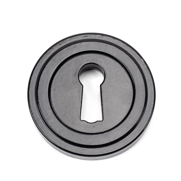 From the Anvil Black Round Escutcheon (Art Deco)