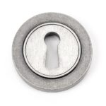 From the Anvil Pewter Round Escutcheon (Plain) - Pewter Patina