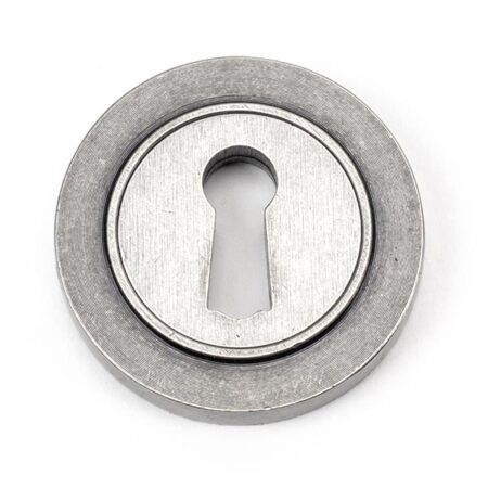 From the Anvil Pewter Round Escutcheon (Plain) - Pewter Patina