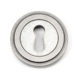 From the Anvil Pewter Round Escutcheon (Art Deco) - Pewter Patina