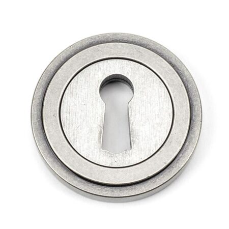 From the Anvil Pewter Round Escutcheon (Art Deco) - Pewter Patina