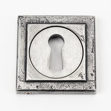 From the Anvil Pewter Round Escutcheon (Square) - Pewter Patina