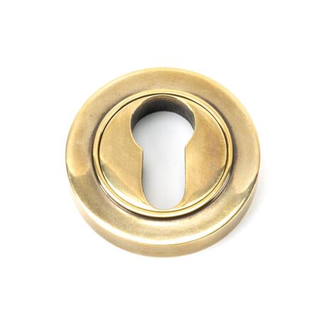 From the Anvil Aged Brass Round Euro Escutcheon (Plain)