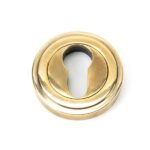 From the Anvil Aged Brass Round Euro Escutcheon (Art Deco)