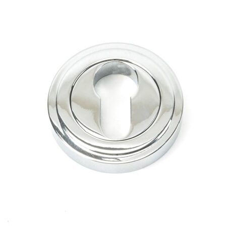 From the Anvil Polished Chrome Round Euro Escutcheon (Art Deco)