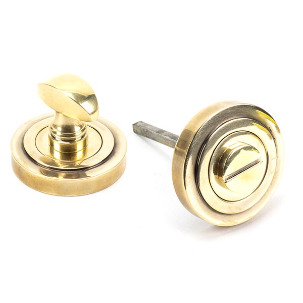 From the Anvil Aged Brass Round Thumbturn Set (Art Deco)
