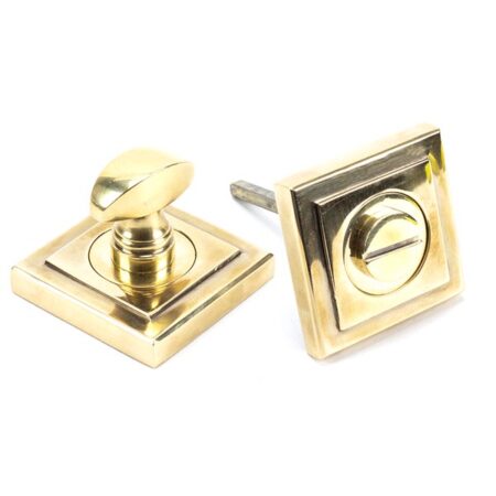From the Anvil Aged Brass Round Thumbturn Set (Square)