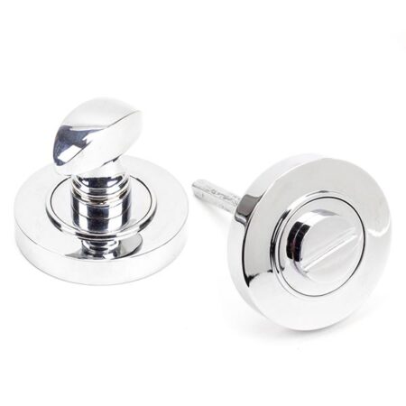From the Anvil Polished Chrome Round Thumbturn Set (Plain)