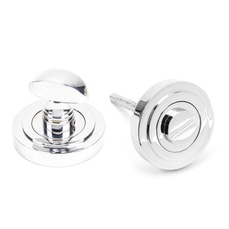 From the Anvil Polished Chrome Round Thumbturn Set (Art Deco)