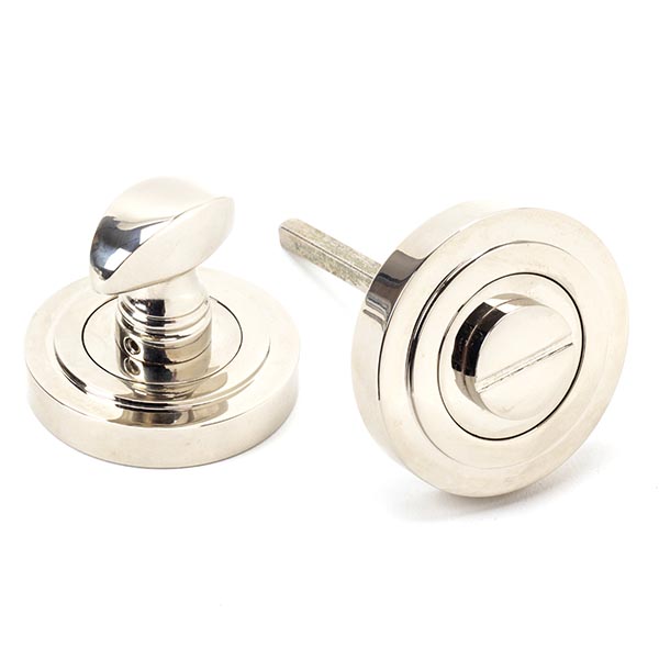 From the Anvil Polished Nickel Round Thumbturn Set (Art Deco)