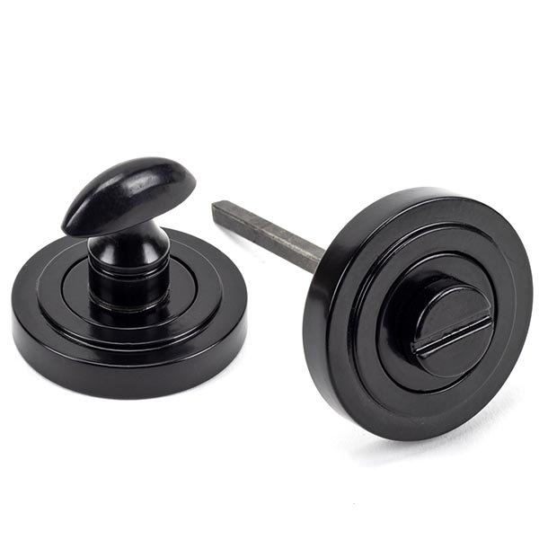 From the Anvil Black Round Thumbturn Set (Art Deco)