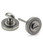 From the Anvil Pewter Round Thumbturn Set (Plain) - Pewter Patina