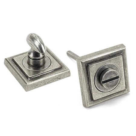 From the Anvil Pewter Round Thumbturn Set (Square) - Pewter Patina