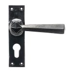 From the Anvil Black Straight Lever Euro Lock Set