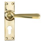From the Anvil Polished Brass Straight Lever Euro Lock Set