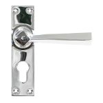 From the Anvil Polished Chrome Straight Lever Euro Lock Set